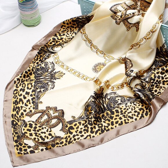 Leopard Satin Scarf - Picture 1 of 2
